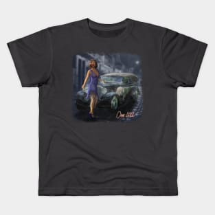 A girl in a dark street Kids T-Shirt